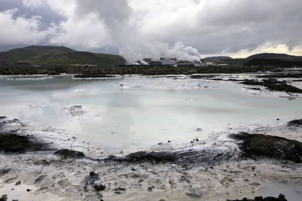 Grindavik Iceland August 2017 Geothermal Hot Water Landscape Blue Lagoon — Stock Photo, Image