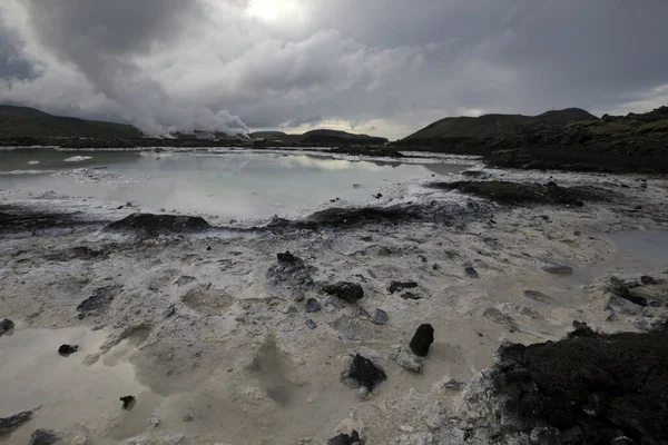 Grindavik Iceland August 2017 Geothermal Hot Water Landscape Blue Lagoon — Stock Fotó