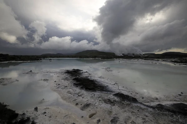 Grindavik Iceland August 2017 Geothermal Hot Water Landscape Blue Lagoon — Stockfoto