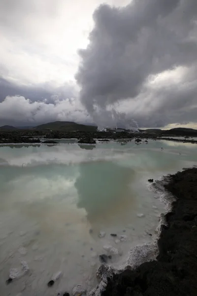 Grindavik Iceland August 2017 Geothermal Hot Water Landscape Blue Lagoon — Stockfoto