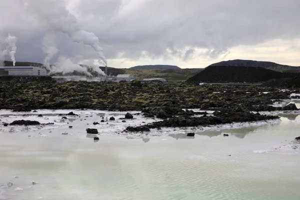 Grindavik Iceland August 2017 Geothermal Hot Water Landscape Blue Lagoon — Stock Photo, Image