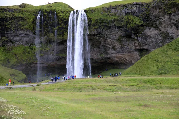 Seljalandsfoss Iceland August 2017 Seljalandsfoss One Most Famous Icelandic Waterfall — 图库照片