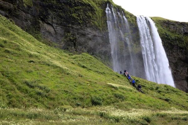 Seljalandsfoss Iceland August 2017 Seljalandsfoss One Most Famous Icelandic Waterfall — 스톡 사진