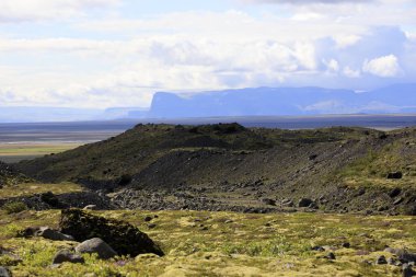 Skaftafell / İzlanda - 18 Ağustos 2017: Skaftafellsjokull Buzulu yakınlarındaki manzara, İzlanda, Avrupa