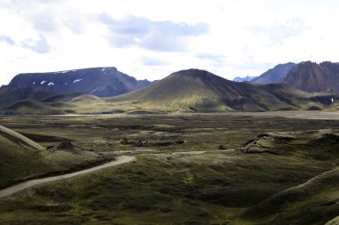 Landmannalaugar / İzlanda - 15 Ağustos 2017: Landmannalaugar Parkı, İzlanda, Avrupa 