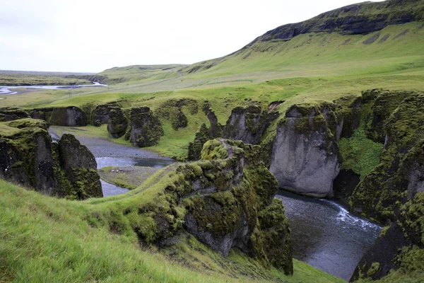 Sudhurland Ijsland Augustus 2017 Rivier Stroomt Door Grote Kloof Van — Stockfoto