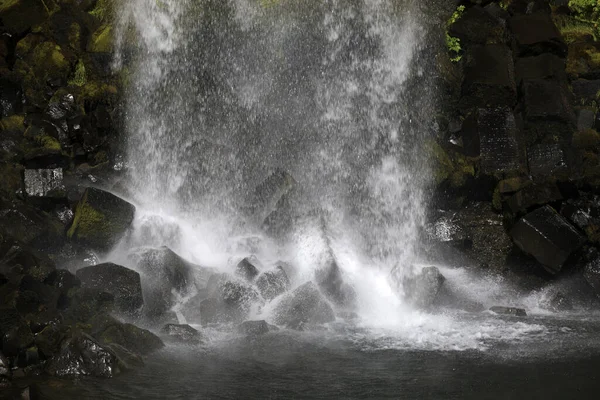 Skaftafell Zlanda Ağustos 2017 Svartifoss Siyah Şelalesi Skaftafell Ulusal Parkı — Stok fotoğraf