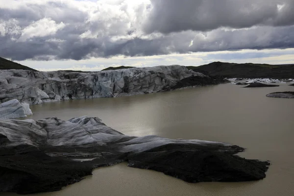 Skaftafell Islanda Agosto 2017 Skaftafellsjokull Vista Ghiacciaio Con Formazione Ghiaccio — Foto Stock