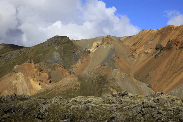 Landmannalaugar Islandia Sierpnia 2017 Kolorowe Góry Parku Landmannalaugar Islandia Europa — Zdjęcie stockowe