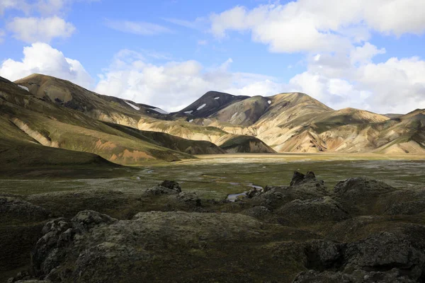 Ландшафтный Алаугар Исландия Августа 2017 Года Красочные Горы Ландшафтном Парке — стоковое фото