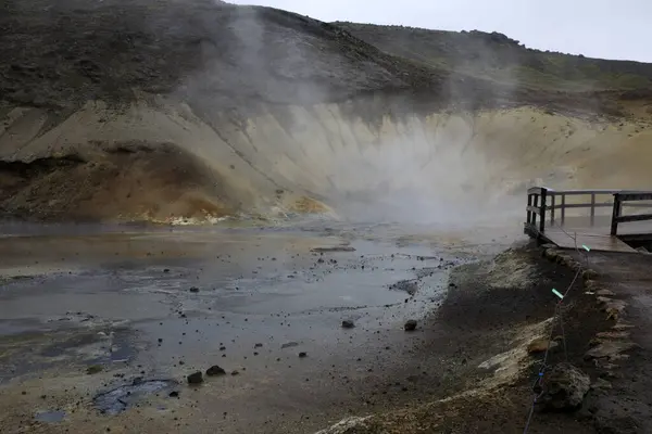 Krisuvik Izland 2017 Augusztus Geotermikus Megnyilvánulások Krisuvik Geotermikus Területen Izland — Stock Fotó