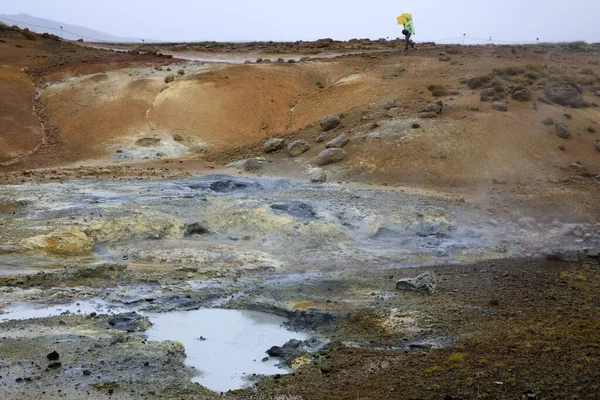 Krisuvik Izland 2017 Augusztus Geotermikus Megnyilvánulások Krisuvik Geotermikus Területen Izland — Stock Fotó