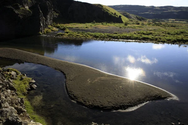 Hjalparfoss Ισλανδία Αυγούστου 2017 Ποταμός Και Καταρράκτης Hjalparfoss Ισλανδία Ευρώπη — Φωτογραφία Αρχείου