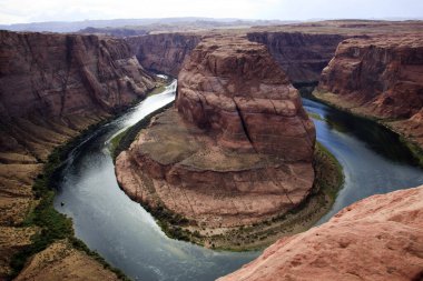 Page, Arizona / USA - August 05, 2015: Horseshoe Bend seen from the lookout point, Colorado river, Page, Arizona, USA