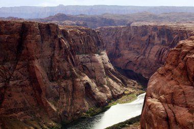 Page, Arizona / USA - August 05, 2015: Horseshoe Bend seen from the lookout point, Colorado river, Page, Arizona, USA