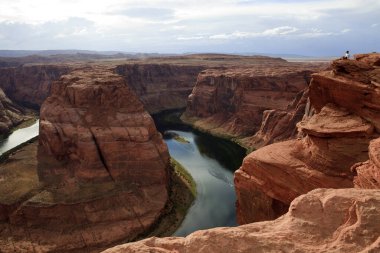 Page, Arizona / USA - August 05, 2015: Horseshoe Bend seen from the lookout point, Colorado river, Page, Arizona, USA
