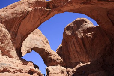 Moab, Utah / USA - August 18, 2015: Rock formation and landscape at Arches National Park, Moab, Utah, USA