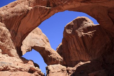 Moab, Utah / USA - August 18, 2015: Rock formation and landscape at Arches National Park, Moab, Utah, USA