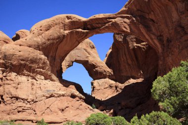 Moab, Utah / USA - August 18, 2015: Rock formation and landscape at Arches National Park, Moab, Utah, USA