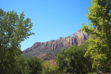 Utah / USA - August 22, 2015: The mountains landscape in Zion National Park, Utah, USA