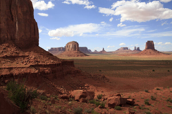 Utah/Arizona / USA - August 10, 2015: The Monument Valley Navajo Tribal Reservation landscape, Utah/Arizona, USA