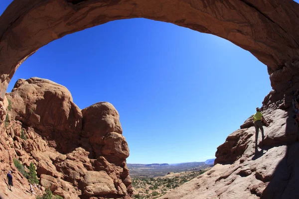 Moab Utah Usa Agosto 2015 Formación Paisaje Rocoso Parque Nacional — Foto de Stock