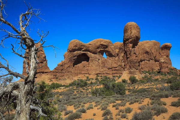 Moab Utah Usa August 2015 Rock Formation Landscape Arches National — Stok fotoğraf