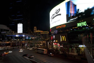 Las Vegas, Nevada / Usa - 27 Ağustos 2015 Las Vegas gece manzarası, Nevada, Usa