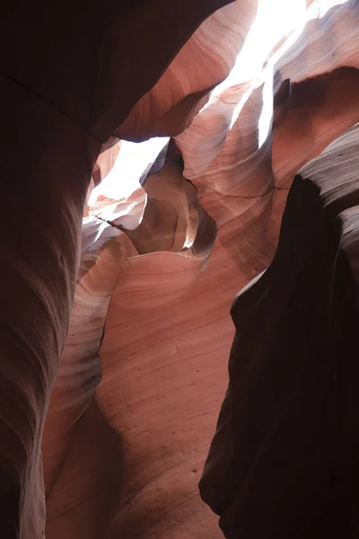 Sida Arizona Usa Augusti 2015 Bergformationer Inne Övre Antelope Canyon — Stockfoto