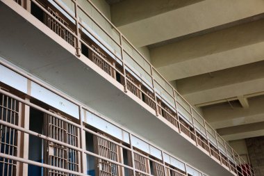 San Francisco, California / Usa - 25 Ağustos 2015: Alcatraz Cezaevi Hücresi, San Francisco, California, Usa