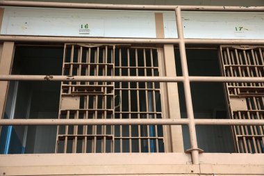 San Francisco, California / Usa - 25 Ağustos 2015: Alcatraz Cezaevi Hücresi, San Francisco, California, Usa