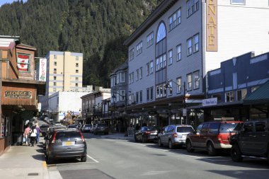 Juneau, Alaska / Usa - 09 Ağustos 2019: Juneau şehir merkezi, Juneau, Alaska, Usa
