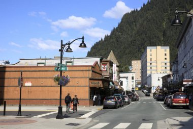 Juneau, Alaska / Usa - 09 Ağustos 2019: Juneau şehir merkezi, Juneau, Alaska, Usa