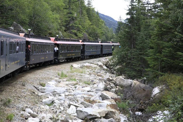 Skagway Alasca Eua Agosto 2019 Comboio Passe Branco Skagway Alasca — Fotografia de Stock