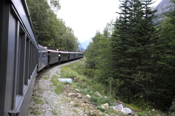 Skagway Alasca Eua Agosto 2019 Comboio Passe Branco Skagway Alasca — Fotografia de Stock