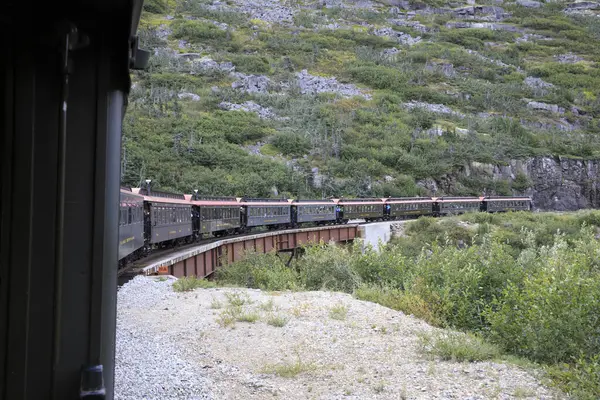 Skagway Alasca Eua Agosto 2019 Comboio Passe Branco Skagway Alasca — Fotografia de Stock