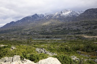 Skagway, Alaska / Usa - 12 Ağustos 2019: Beyaz Geçit manzarası, Skagway, Alaska, Usa