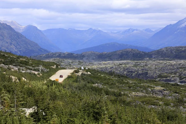 Skagway Aljaška Usa Srpna 2019 Výhled Krajinu Bílém Průsmyku Skagway — Stock fotografie