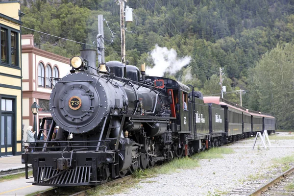 Skagway Alaska Usa August 2019 Old Steam Locomotive Skagway Town — Stock Photo, Image