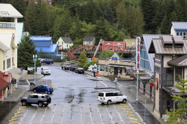 Ketchikan, Alaska / Usa - 15 Ağustos 2019: Ketchikan kasabası, Ketchikan, Alaska, Usa
