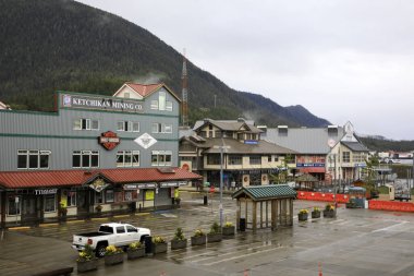Ketchikan, Alaska / Usa - 15 Ağustos 2019: Ketchikan kasabası, Ketchikan, Alaska, Usa