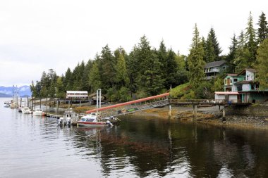 Ketchikan, Alaska / Usa - 15 Ağustos 2019: Ketchikan kıyı şeridi, Ketchikan, Alaska, Usa