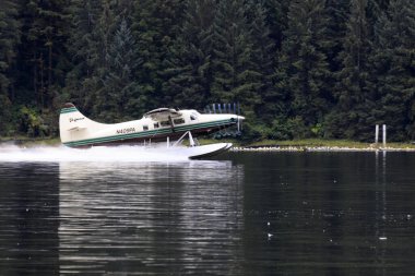 Neets Bay, Alaska / Usa - 18 Ağustos 2019: Neets Bay, Neets Bay, Alaska, Usa 'da bir deniz uçağı