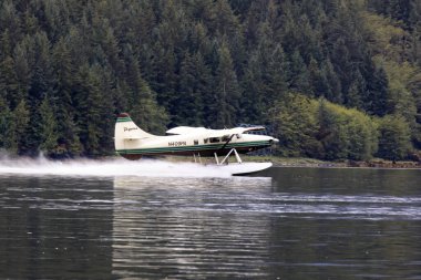 Neets Bay, Alaska / Usa - 18 Ağustos 2019: Neets Bay, Neets Bay, Alaska, Usa 'da bir deniz uçağı