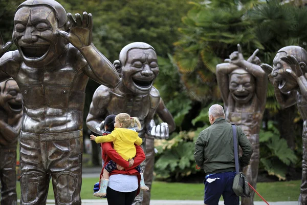 Vancouver Stany Zjednoczone Sierpnia 2019 Giant Laughing Statues Stay English — Zdjęcie stockowe