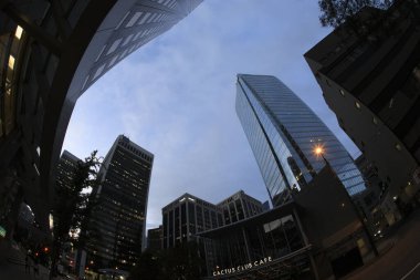 Vancouver, Amerika - 18 Ağustos 2019: Vancouver bina manzarası, Vancouver, Amerika