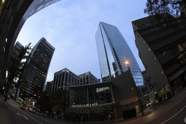 Vancouver, Amerika - 18 Ağustos 2019: Vancouver bina manzarası, Vancouver, Amerika