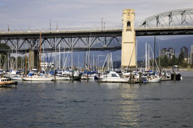 Vancouver, Amerika - 18 Ağustos 2019 Granville Köprüsü, Vancouver, Amerika