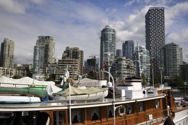 Vancouver, Amerika - 18 Ağustos 2019 Granville Köprüsü, Vancouver, Amerika