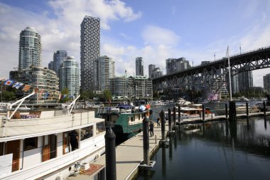 Vancouver, Amerika - 18 Ağustos 2019 Granville Köprüsü, Vancouver, Amerika